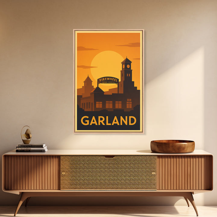 Garland Travel Poster, Canvas Print, Gold Art Deco Poster Art, Garland Travel Art, Vintage Travel Print, City Travel Prints, Poster Print