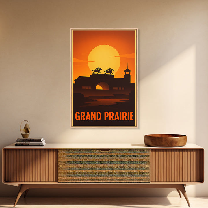 Grand Prairie Travel Poster, Canvas Print, Gold Art Deco Poster Art, Grand Prairie Wall Art, Mid Century Wall Art, Travel Art Print