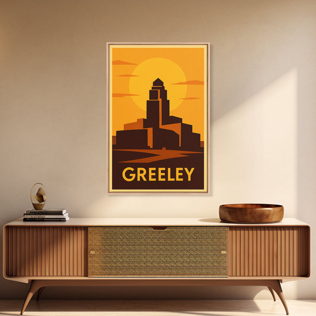 Greeley Travel Poster, Canvas Print, Golden Travel Poster Art, Greeley Wall Art, Vintage Travel Print, Travel Art Print, City Art Print