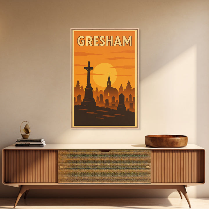 Gresham Oregon Travel Poster, Canvas Print, Golden Travel Poster Art, Gresham Poster Print, Retro Travel Print, Wall Decor, Poster Print