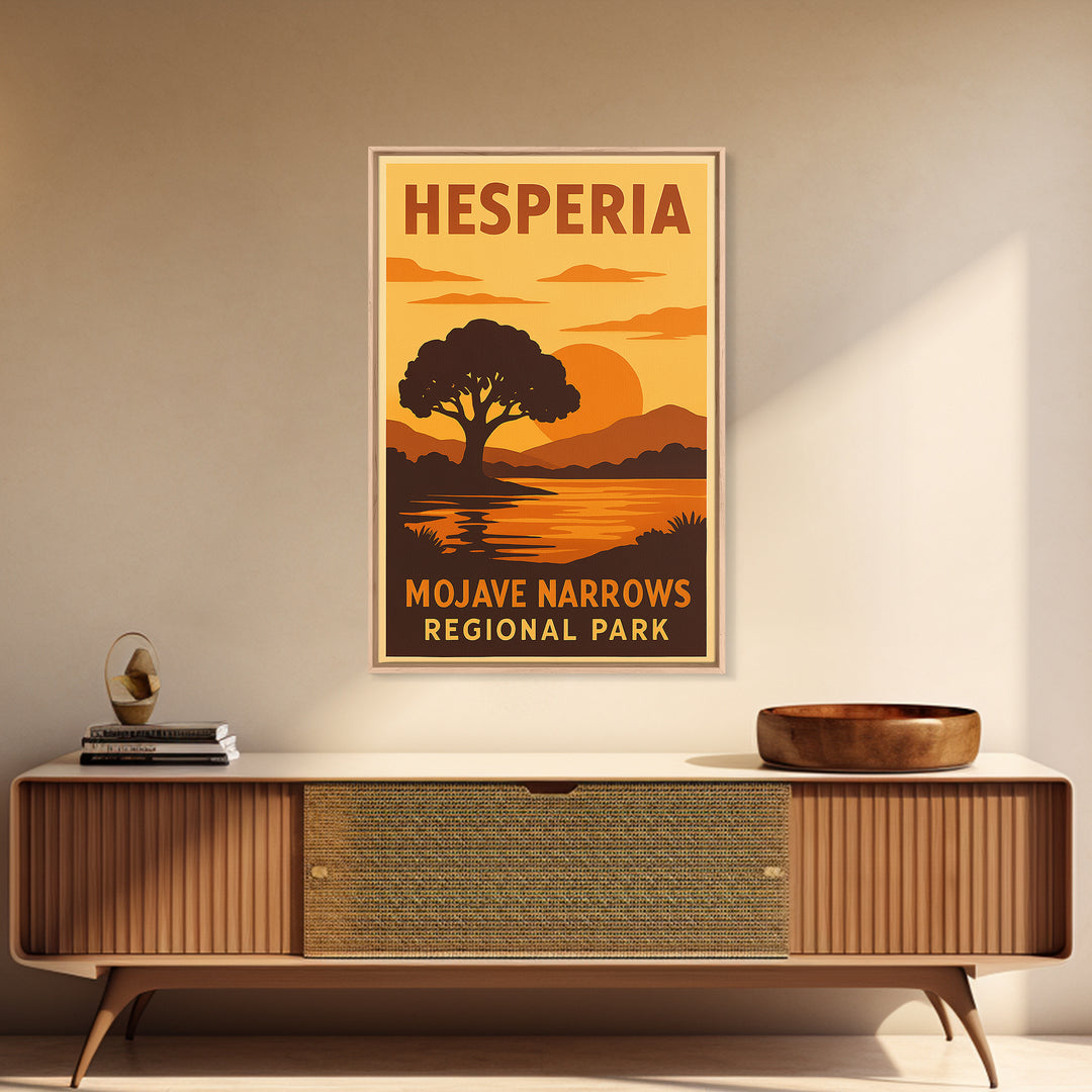 Hesperia California Travel Poster, Framed Canvas Print, Gold Art Deco Poster Art, Hesperia Travel Art, Travel Poster Set, Travel Art Print