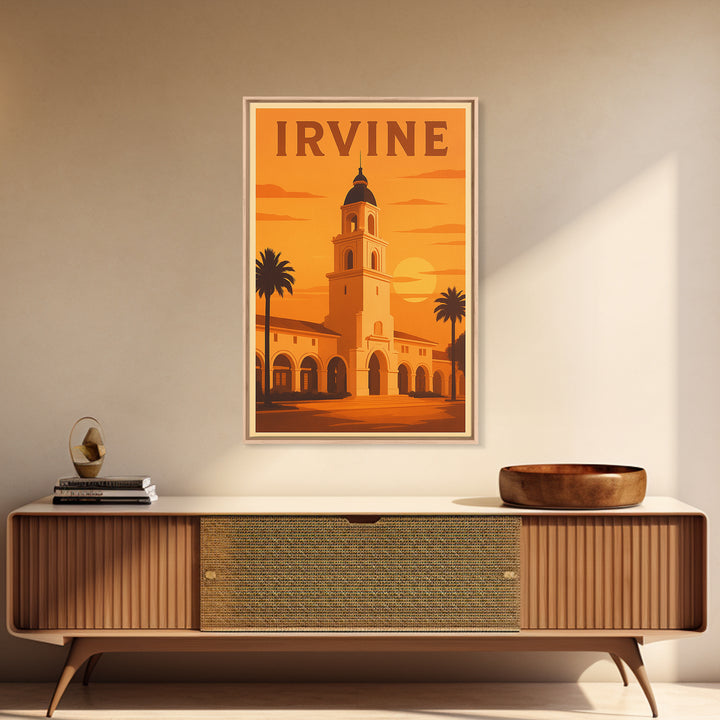 Irvine California Travel Poster, Canvas Print, Golden Poster Art, Irvine Art Print, Vintage City Art, City Art Print, Travel Art Print