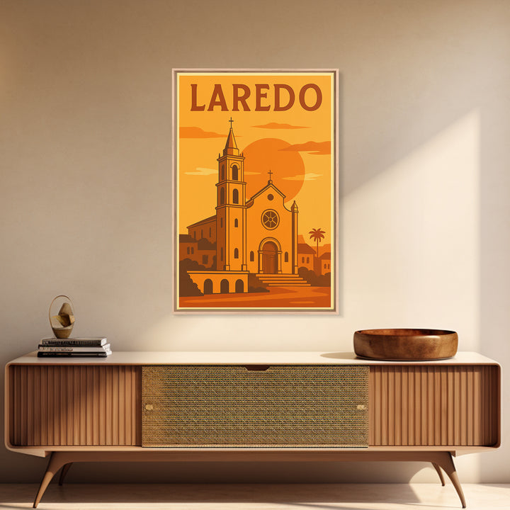 Laredo Texas Travel Poster, Canvas Print, Golden Travel Poster Art, Laredo Poster Print, Vintage Travel Art, Fine Art Print, Art Print