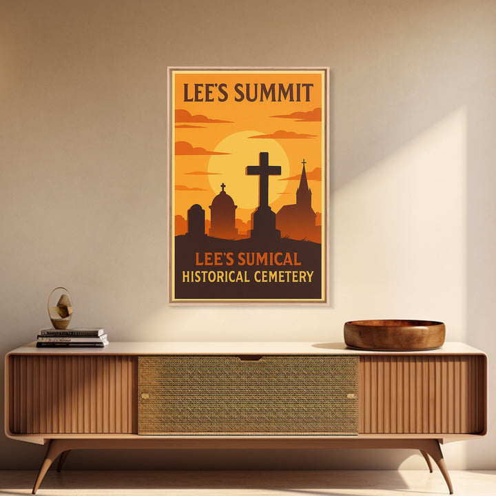 Lee'S Summit Missouri Travel Poster, Canvas Print, Warm Sunset Silhouette Art, Lee'S Summit Poster Print, Living Room Wall Art, Home Decor