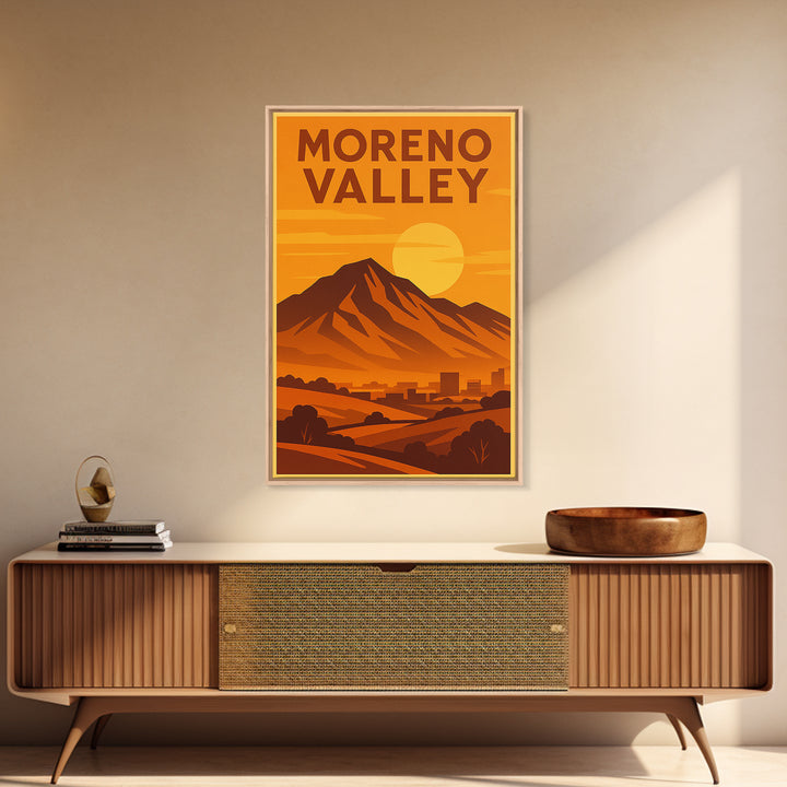 Moreno Valley California Travel Poster, Canvas Print, Gold Art Deco Poster Art, Moreno Valley Travel Art, Travel Poster Set, Wall Decor