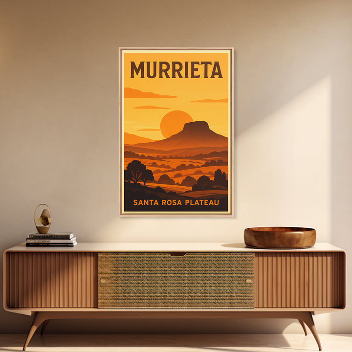 Murrieta California Travel Poster, Framed Canvas Print, Gold Art Deco Poster Art, Murrieta Travel Art, Wanderlust Decor, Eclectic Wall Decor