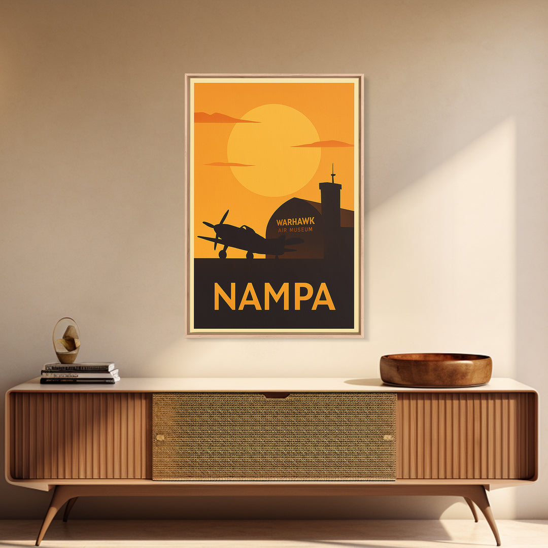 Nampa Travel Poster, Canvas Print, Gold Art Deco Poster Art, Nampa Travel Art, Wanderlust Decor, Travel Wall Art, Watercolor Skyline