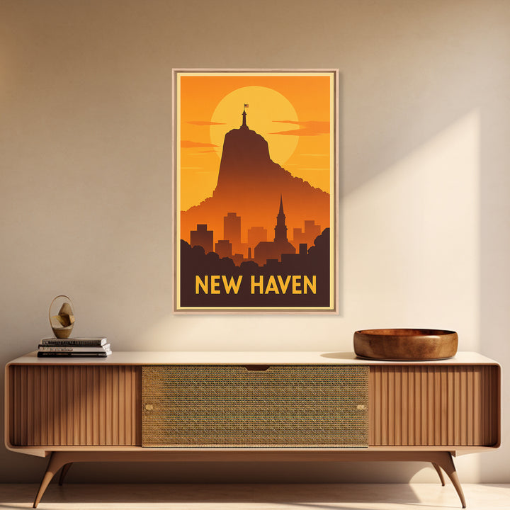 New Haven Travel Poster, Canvas Print, Vintage Deco Wall Art, New Haven Wall Art, Gift For Travelers, Retro Travel Print, Travel Wall Art