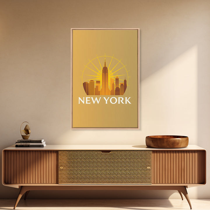 New York Travel Poster, Canvas Print, Gold Art Deco Poster Art, New York Wall Art, Travel Poster Set, City Art Print, Retro Travel Print