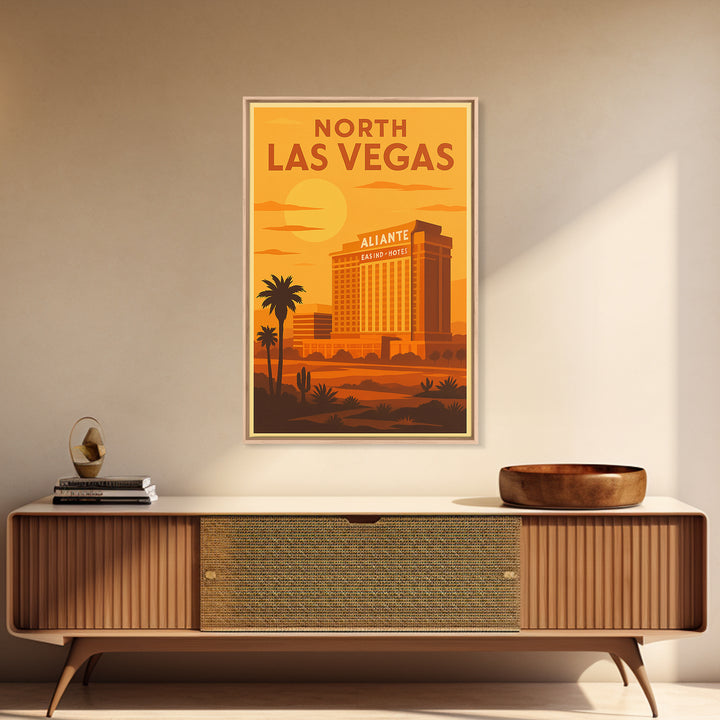North Las Vegas Nevada Travel Poster, Canvas Print, Vintage Deco Wall Art, North Las Vegas Wall Art, Travel Art Print, Fine Art Print