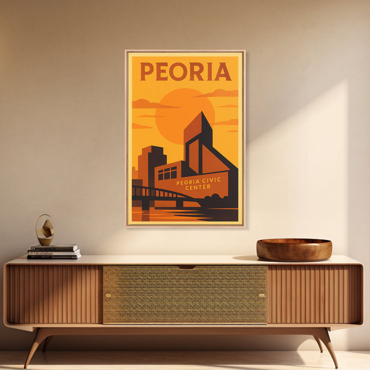 Peoria Arizona Travel Poster, Canvas Print, Golden Poster Art, Peoria Poster Print, Retro Travel Print, City Travel Prints, Travel Decor