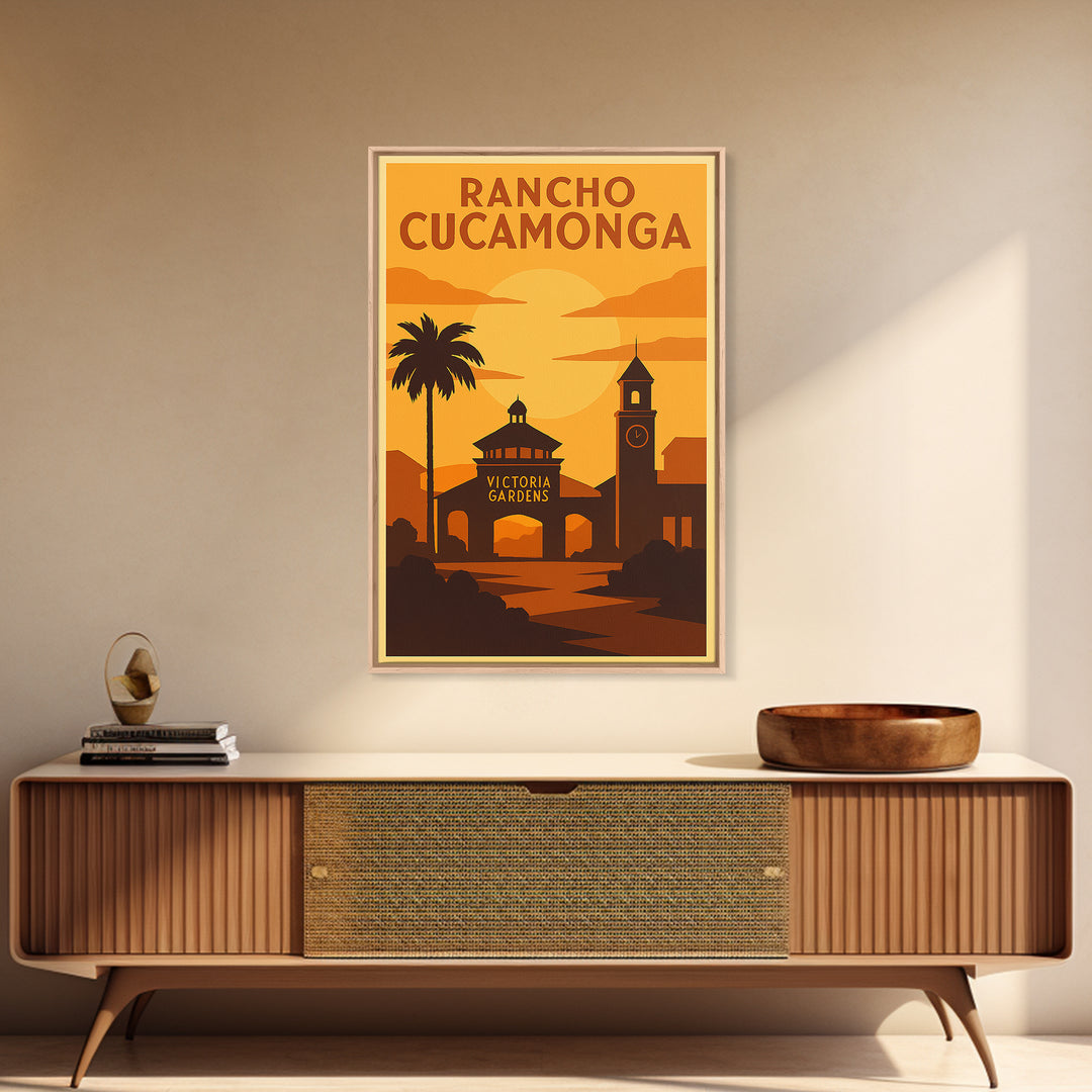 Rancho Cucamonga California Travel Poster, Canvas Print, Gold Art Deco Poster Art, Rancho Cucamonga Art Print, Modern Wall Decor, Home Decor