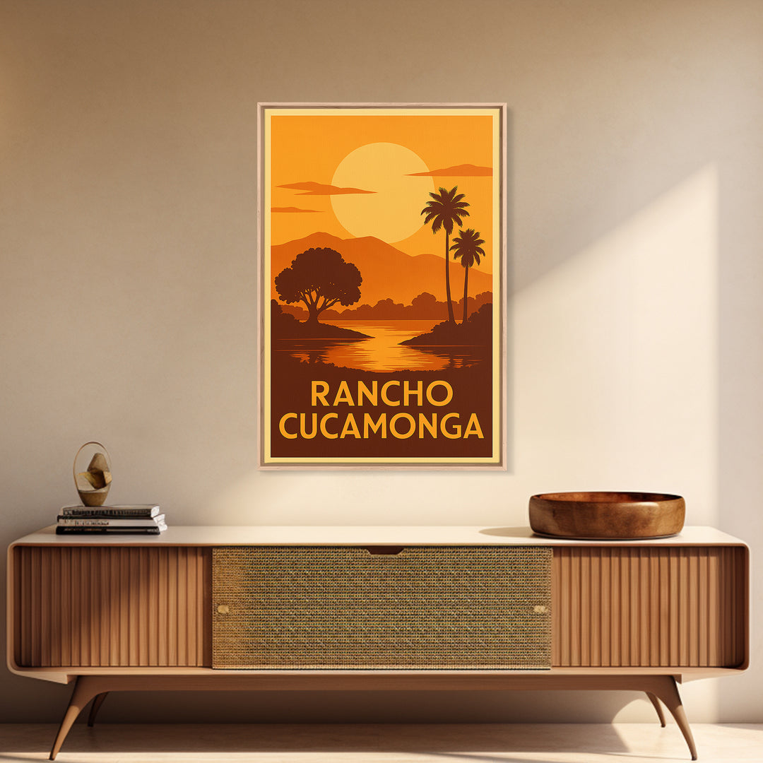 Rancho Cucamonga Travel Poster, Canvas Print, Gold Art Deco Poster Art, Rancho Cucamonga Wall Art, Travel Wall Decor, Home Office Decor