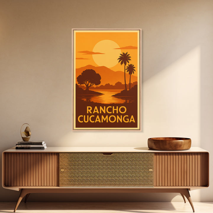 Rancho Cucamonga Travel Poster, Canvas Print, Gold Art Deco Poster Art, Rancho Cucamonga Wall Art, Travel Wall Decor, Home Office Decor