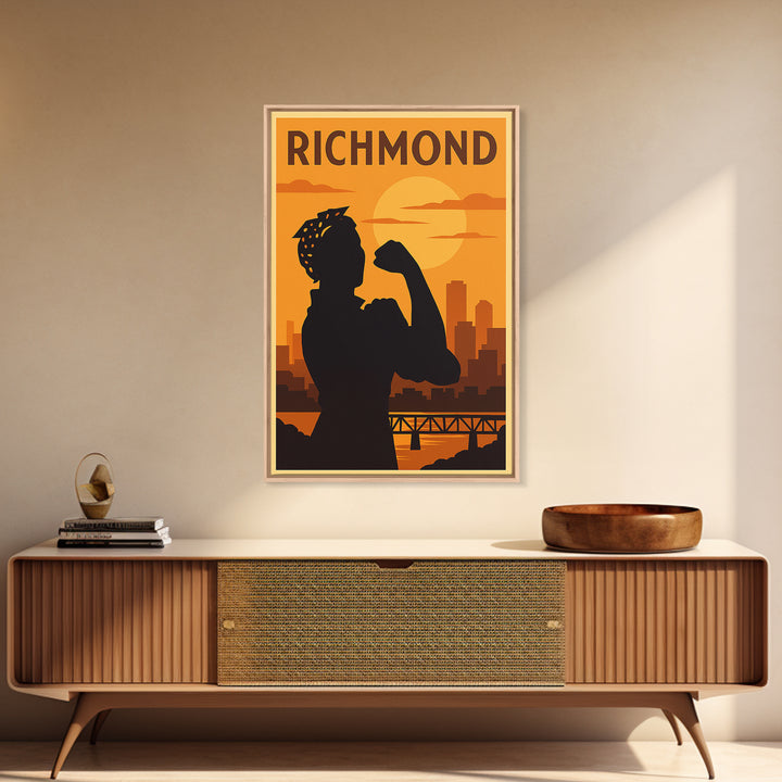 Richmond Virginia Travel Poster, Canvas Print, Golden Travel Poster Art, Richmond Wall Art, Travel Art Print, Travel Poster Art, Wall Art