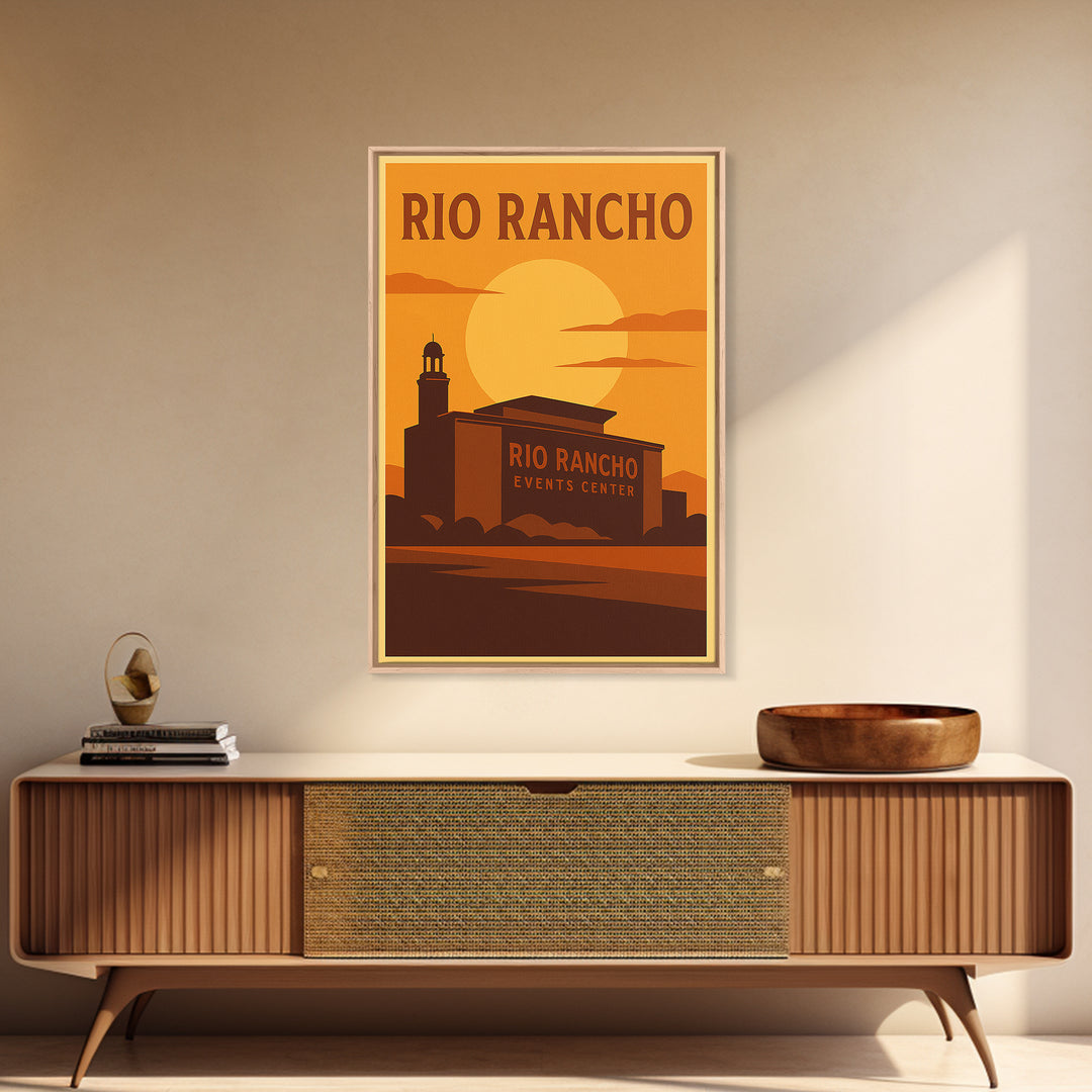 Rio Rancho New Mexico Travel Poster, Canvas Print, Vintage Deco Wall Art, Rio Rancho Poster Print, Mid Century Wall Art, Gift For Travelers