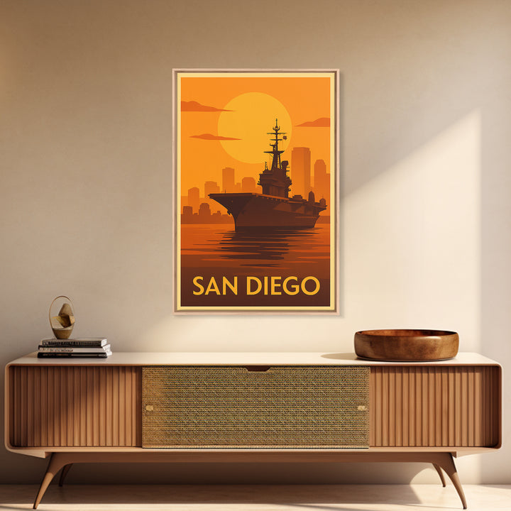 San Diego Travel Poster, Canvas Print, Gold Art Deco Poster Art, San Diego Wall Art, Fine Art Print, Vintage City Poster, City Art Print