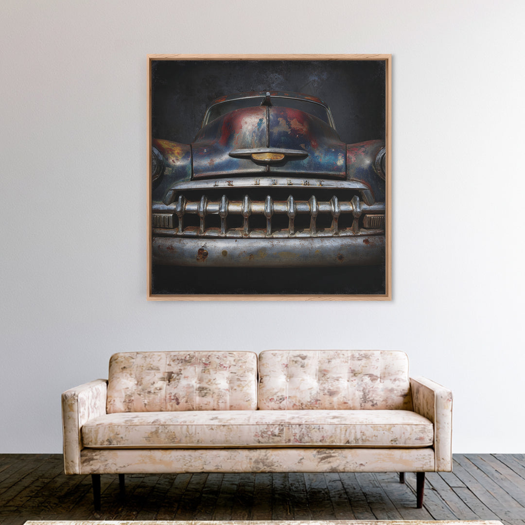 Classic Muscle Car Front Grill Canvas Print, Garage Art, Modern Decor, Garage Decor, Fine Art, Motor, Home Decor, Wall Decor, GAR-1x1-49