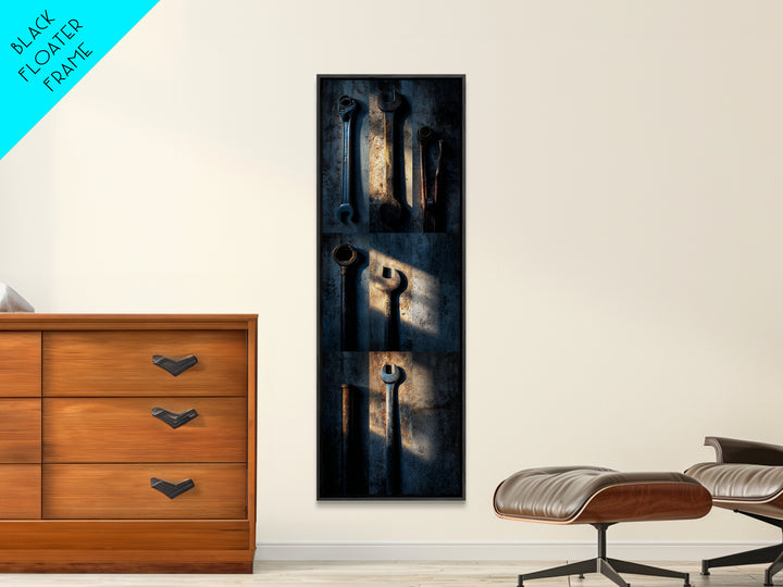 Garage Tool Silhouettes Arranged as Graphic Icons Canvas Print, Garage Art, Garage Art Poster Download, Garage Decor, Motor, GAR-1x3-26