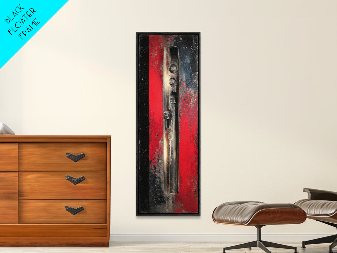 Black and Red Racing Stripe Abstraction Canvas Print, Garage Art, Wall Art, Garage Decor, Abstract Art, Motor, Fall Wall Art, GAR-1x3-48