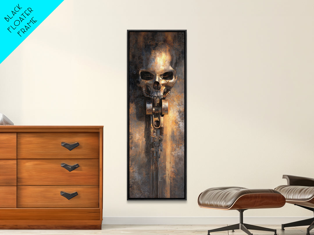 Hot Rod Flaming Skull Canvas Print, Garage Art, Black and White Art, Garage Decor, Fine Art, Motor, Garage Art Poster, GAR-1x3-88