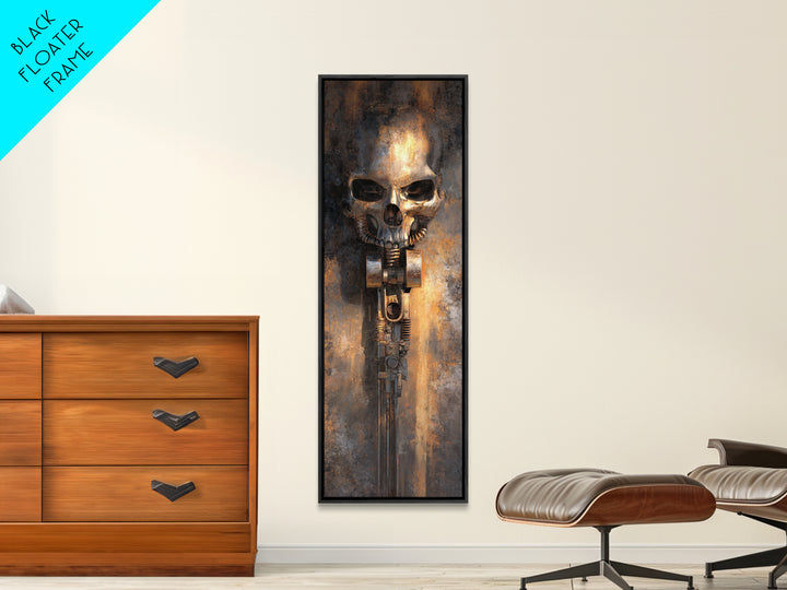 Hot Rod Flaming Skull Canvas Print, Garage Art, Black and White Art, Garage Decor, Fine Art, Motor, Garage Art Poster, GAR-1x3-88