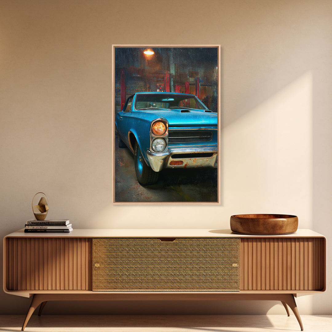 Classic Muscle Car Front Grill Canvas Print, Garage Art, Man Cave Decor, Garage Decor, Oil Painting, Motor, Garage Art Poster, GAR-2x3-57