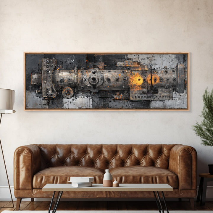 Engine Blueprint Technical Drawing Canvas Print, Garage Art, Canvas Print, Garage Decor, Fine Art, Motor, Garage Art Pinup, GAR-3x1-75