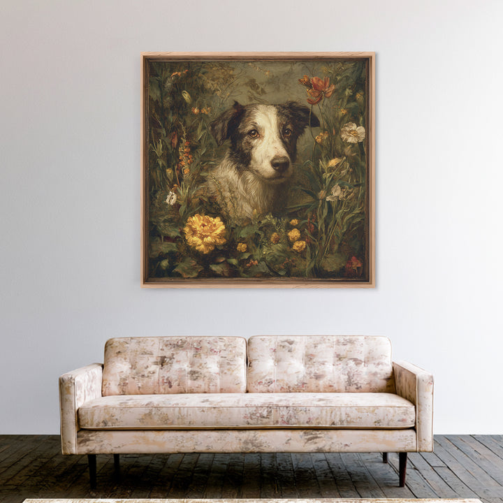 Sunlit Meadow with Delicate Flowers Canvas Print, Guest Bedroom Art, New Home Gift, Bedroom Decor, Watercolor Art, Guest, GBA-1x1-15