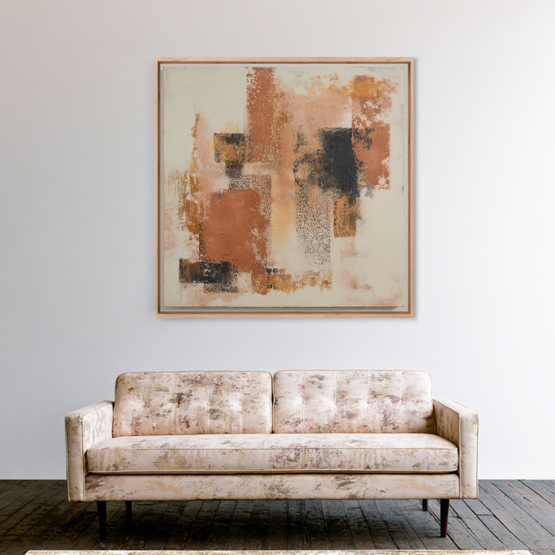 Warm Terracotta Shapes Canvas Print, Guest Bedroom Art, Set of 3 Wall Art, Bedroom Decor, Fine Art, Guest, Bedroom Prints, GBA-1x1-22