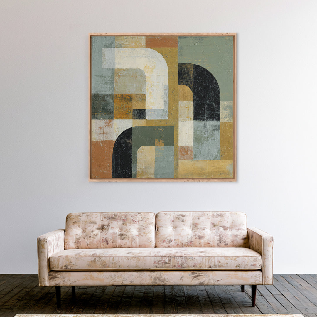 Warm Abstract Arches Framed Canvas Print, Guest Bedroom Art, Living Room Decor, Bedroom Decor, Guest, Farmhouse Wall Art, GBA-1x1-27