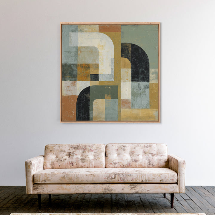 Warm Abstract Arches Framed Canvas Print, Guest Bedroom Art, Living Room Decor, Bedroom Decor, Guest, Farmhouse Wall Art, GBA-1x1-27