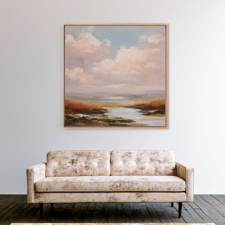 Romantic Cloudscape in Blush and Ivory Canvas Print, Guest Bedroom Art, Set of 3 Wall Art, Bedroom Decor, Fine Art, Guest, GBA-1x1-35