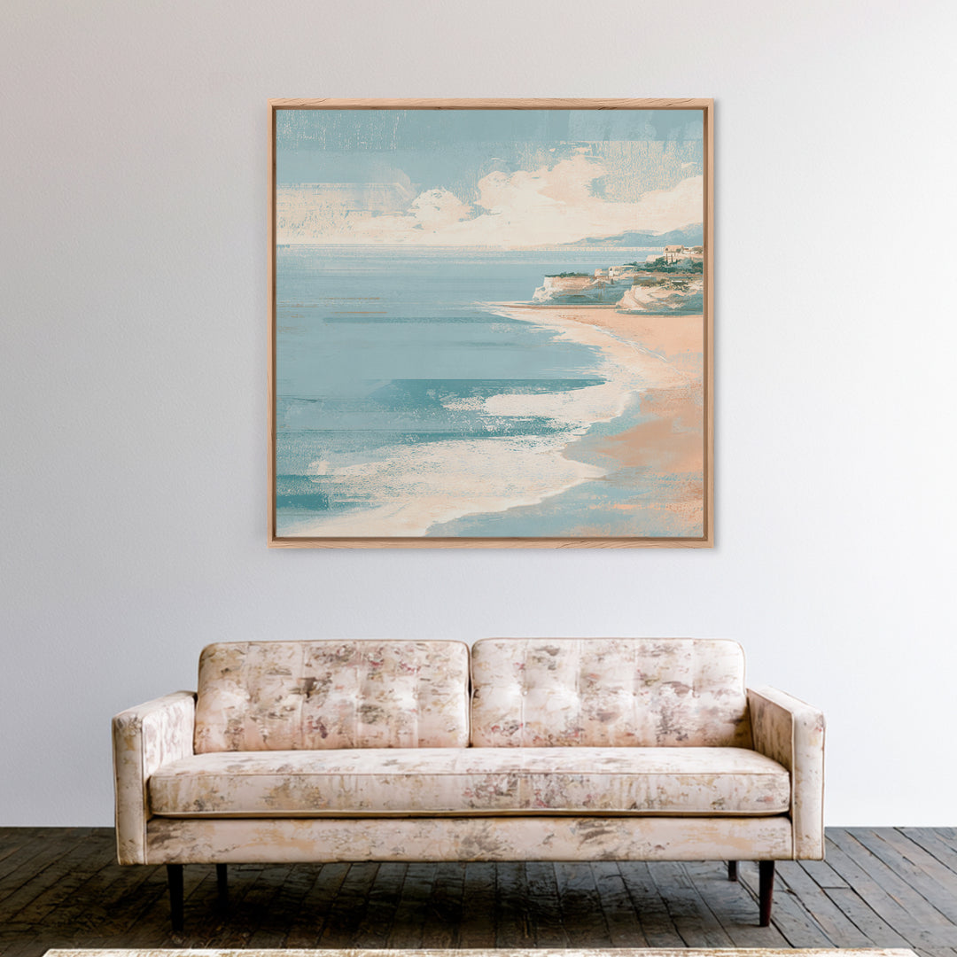 Coastal Dunes in Pale Blue and Sand Canvas Print, Guest Bedroom Art, Room Decor, Bedroom Decor, Fine Art, Guest, GBA-1x1-77