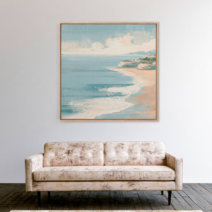 Coastal Dunes in Pale Blue and Sand Canvas Print, Guest Bedroom Art, Room Decor, Bedroom Decor, Fine Art, Guest, GBA-1x1-77