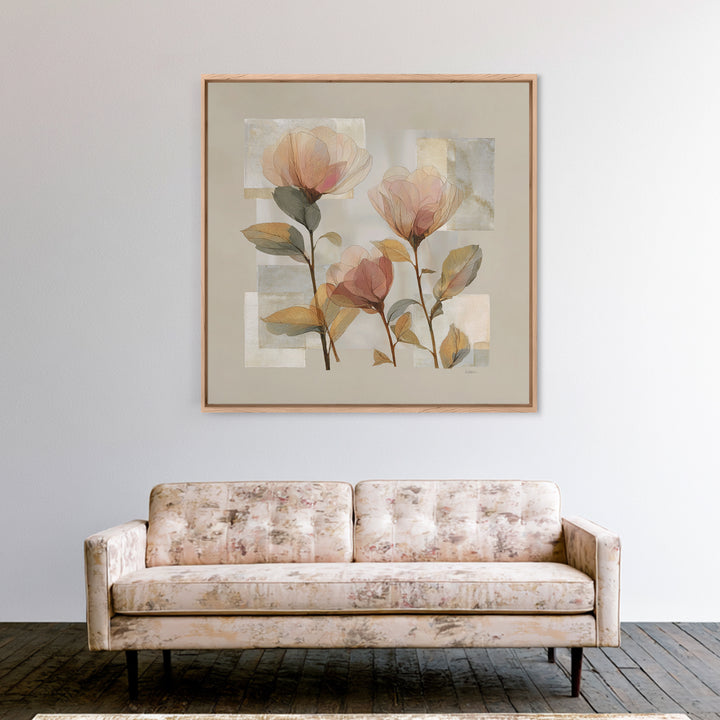 Gentle Botanical Line Drawing Trio Framed Canvas Print, Guest Bedroom Art, Gallery Decor, Bedroom Decor, Fine Art, Guest, GBA-1x1-78