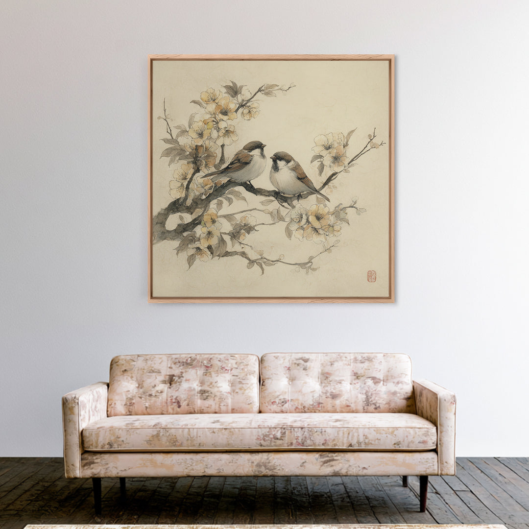 Soft Mountain Horizon Framed Canvas Print, Guest Bedroom Art, Fine Art Print, Bedroom Decor, Fine Art, Guest, Poster, GBA-1x1-79