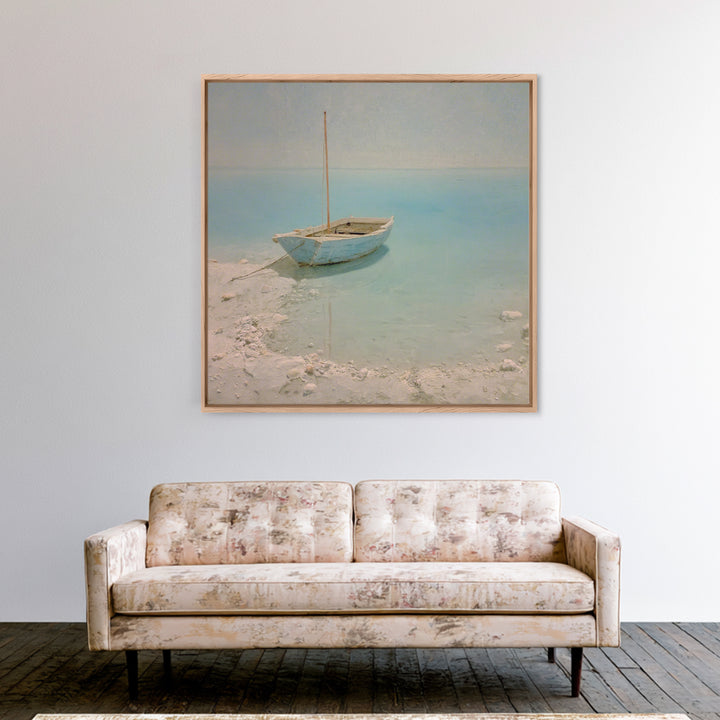 Soft Watercolor Sailboat on Quiet Water Canvas Print, Guest Bedroom Art, Farmhouse Wall Art, Bedroom Decor, Fine Art, Guest, GBA-1x1-90