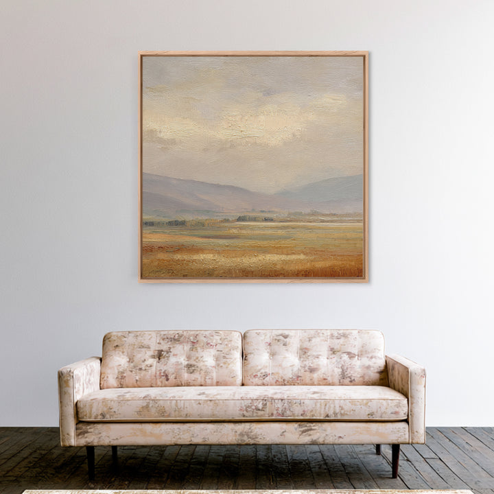 Gentle Rain over Distant Hills Framed Canvas Print, Guest Bedroom Art, Digital Prints, Bedroom Decor, Fine Art, Guest, GBA-1x1-96
