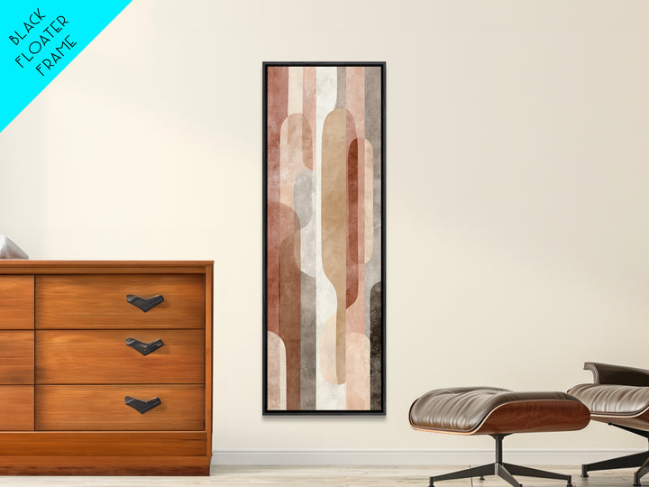 Warm Terracotta Shapes Framed Canvas Print, Guest Bedroom Art, Minimalist Wall Art, Bedroom Decor, Abstract Art, Guest, GBA-1x3-34