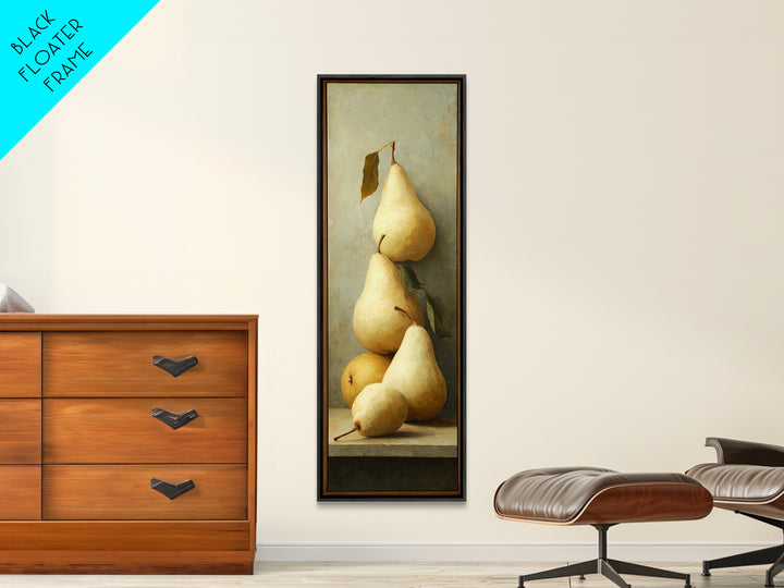 Classic Pear Still Life for Cozy Hospitality Framed Canvas Print, Guest Bedroom Art, Printable Art, Bedroom Decor, Guest, GBA-1x3-80