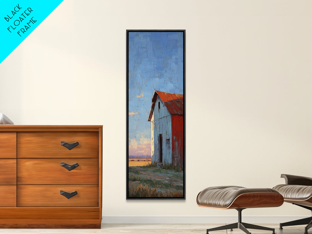 Quiet Horse Pasture at Sunset Canvas Print, Guest Bedroom Art, New Home Gift, Bedroom Decor, Guest, Minimalist Wall Art, GBA-1x3-81