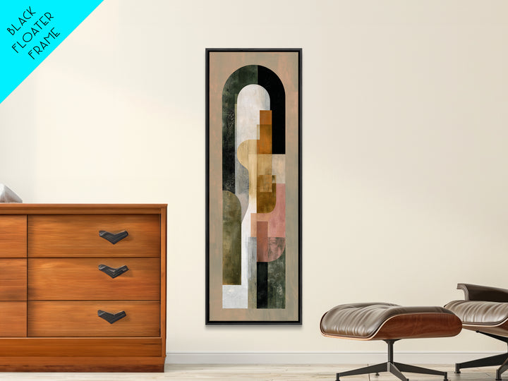 Warm Abstract Arches Framed Canvas Print, Guest Bedroom Art, Funky Wall Art, Bedroom Decor, Abstract Art, Guest, GBA-1x3-87