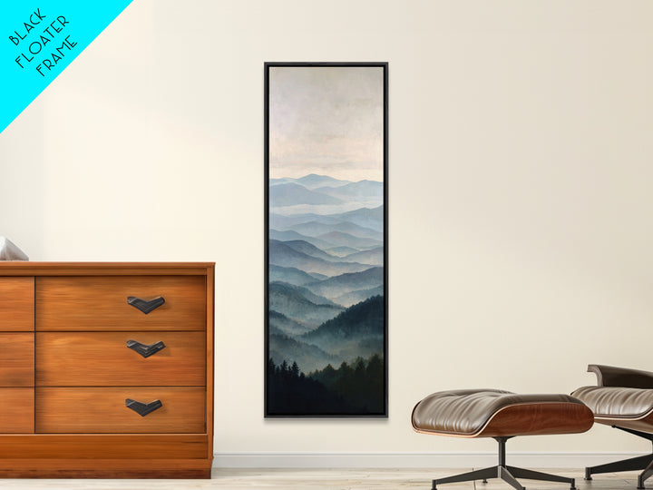 Soft Mountain Horizon Framed Canvas Print, Guest Bedroom Art, Minimalist Wall Art, Bedroom Decor, Fine Art, Guest, Luxury Decor, GBA-1x3-91