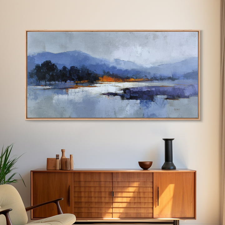 Warm Terracotta Shapes Framed Canvas Print, Guest Bedroom Art, Statement Artwork, Bedroom Decor, Abstract Art, Guest, GBA-2x1-42
