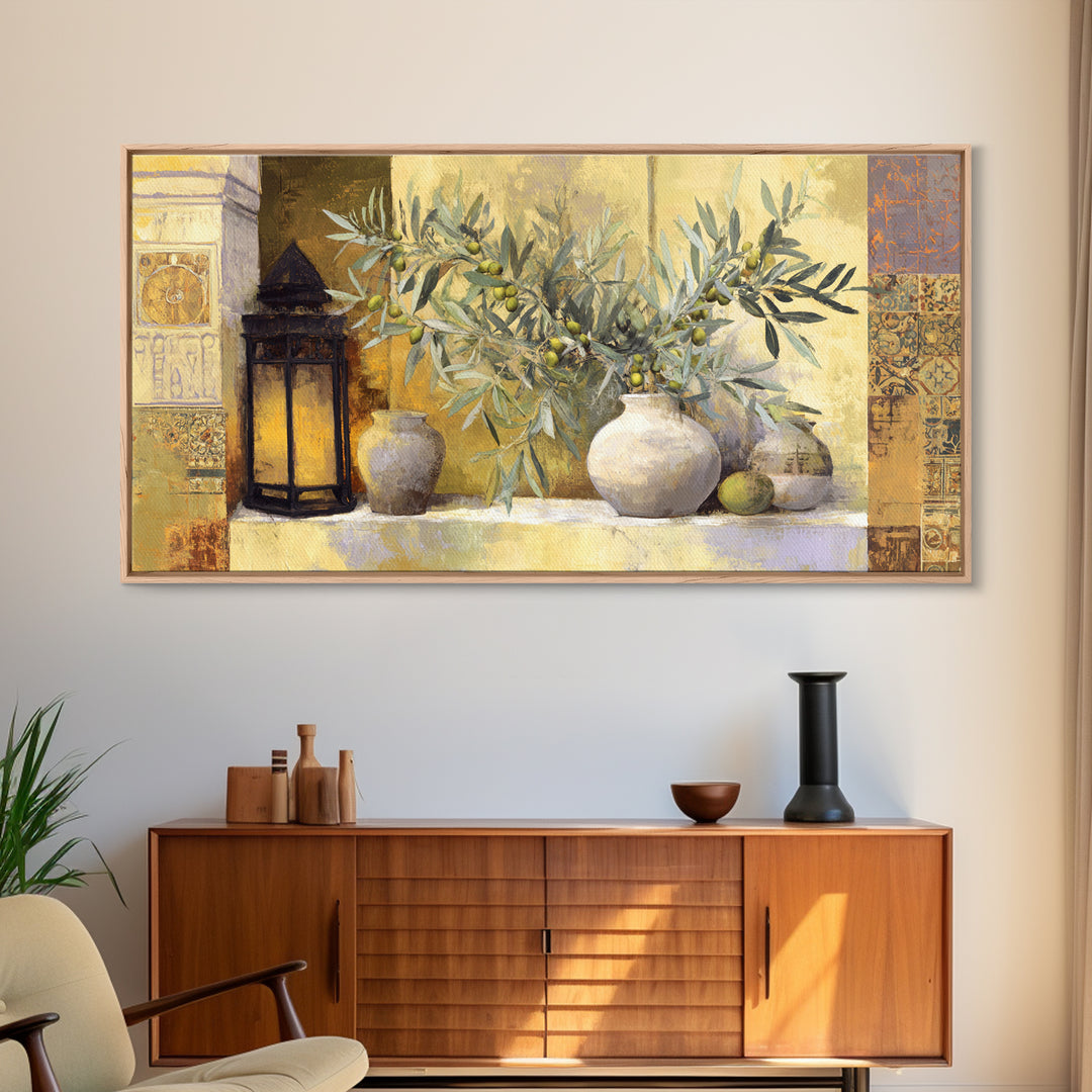 Olive Branch Still Life Canvas Print, Guest Bedroom Art, Digital Prints, Bedroom Decor, Fine Art, Guest, Pink Wall Art, GBA-2x1-61