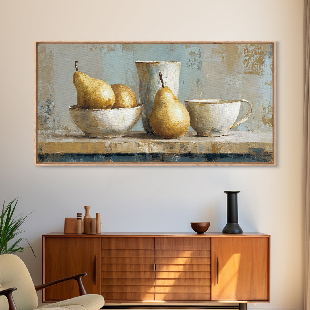 Classic Pear Still Life for Cozy Hospitality Canvas Print, Guest Bedroom Art, Home, Bedroom Decor, Guest, Bedroom Wall Art, GBA-2x1-64