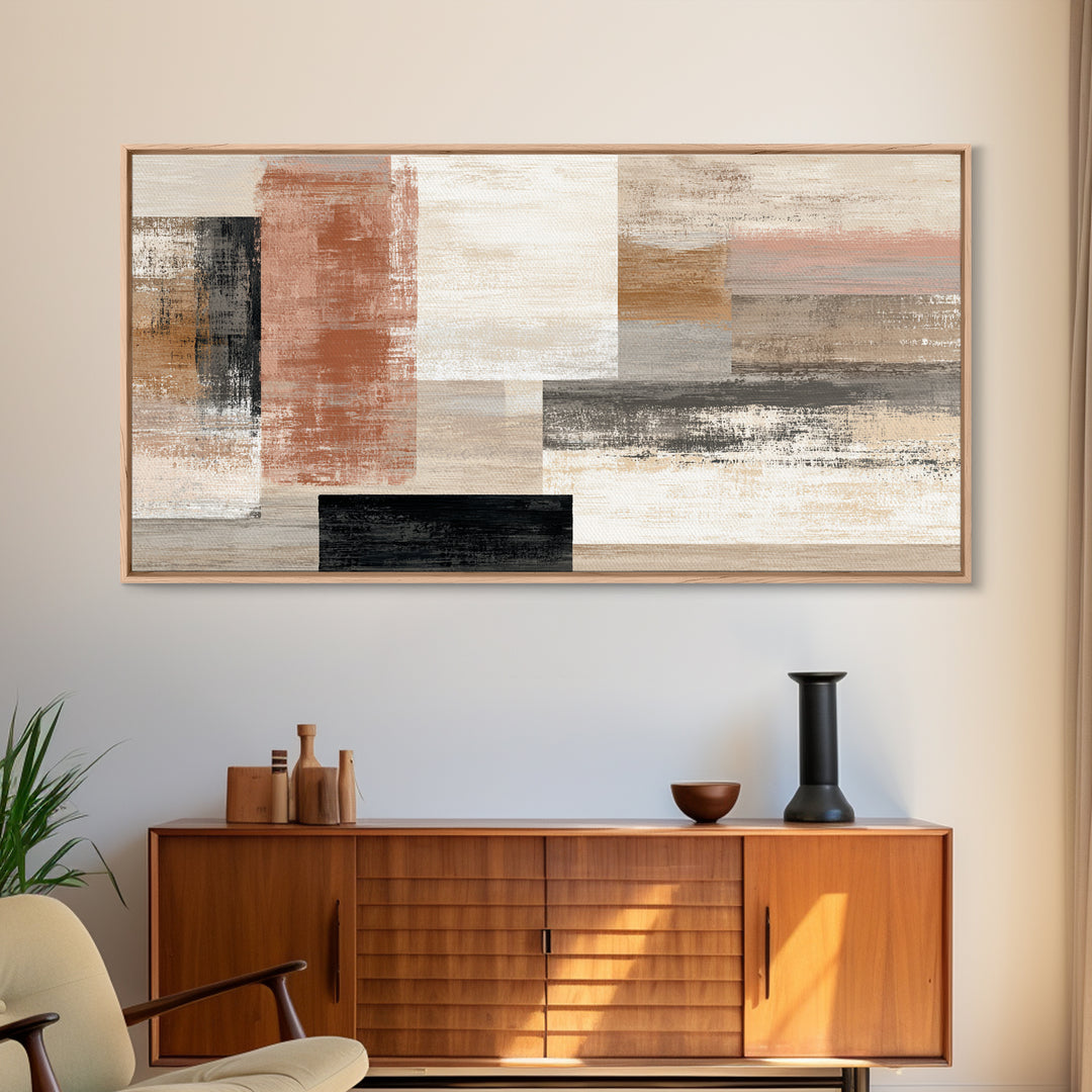 Warm Terracotta Shapes Canvas Print, Guest Bedroom Art, Textured Painting, Bedroom Decor, Abstract Art, Guest, Wall Art Prints, GBA-2x1-66