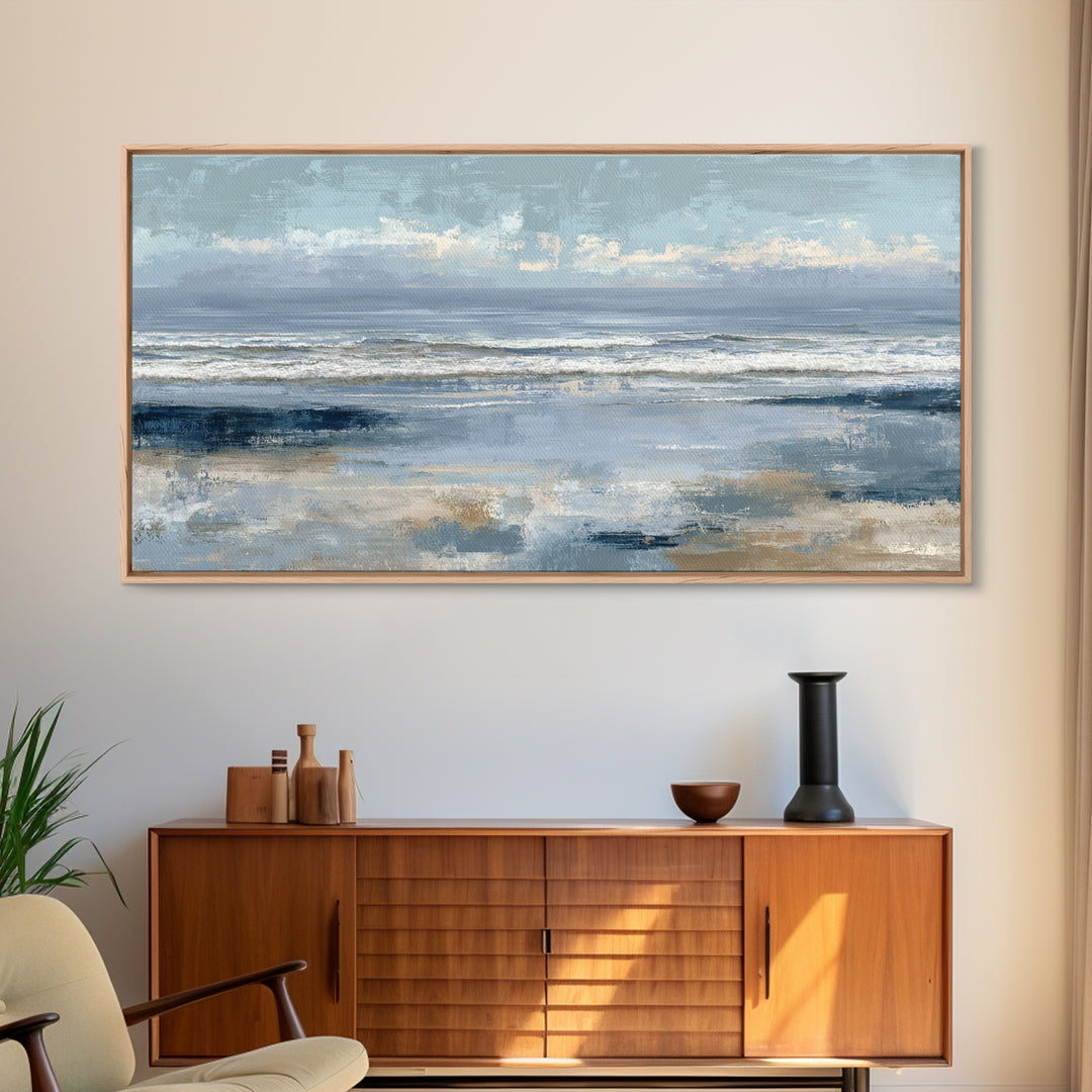 Coastal Dunes in Pale Blue and Sand Canvas Print, Guest Bedroom Art, Home, Bedroom Decor, Fine Art, Guest, Bedroom Wall Art, GBA-2x1-73