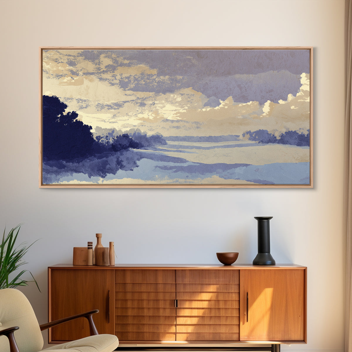 Warm Terracotta Shapes Framed Canvas Print, Guest Bedroom Art, Poster, Bedroom Decor, Fine Art, Guest, Farmhouse Decor, GBA-2x1-90